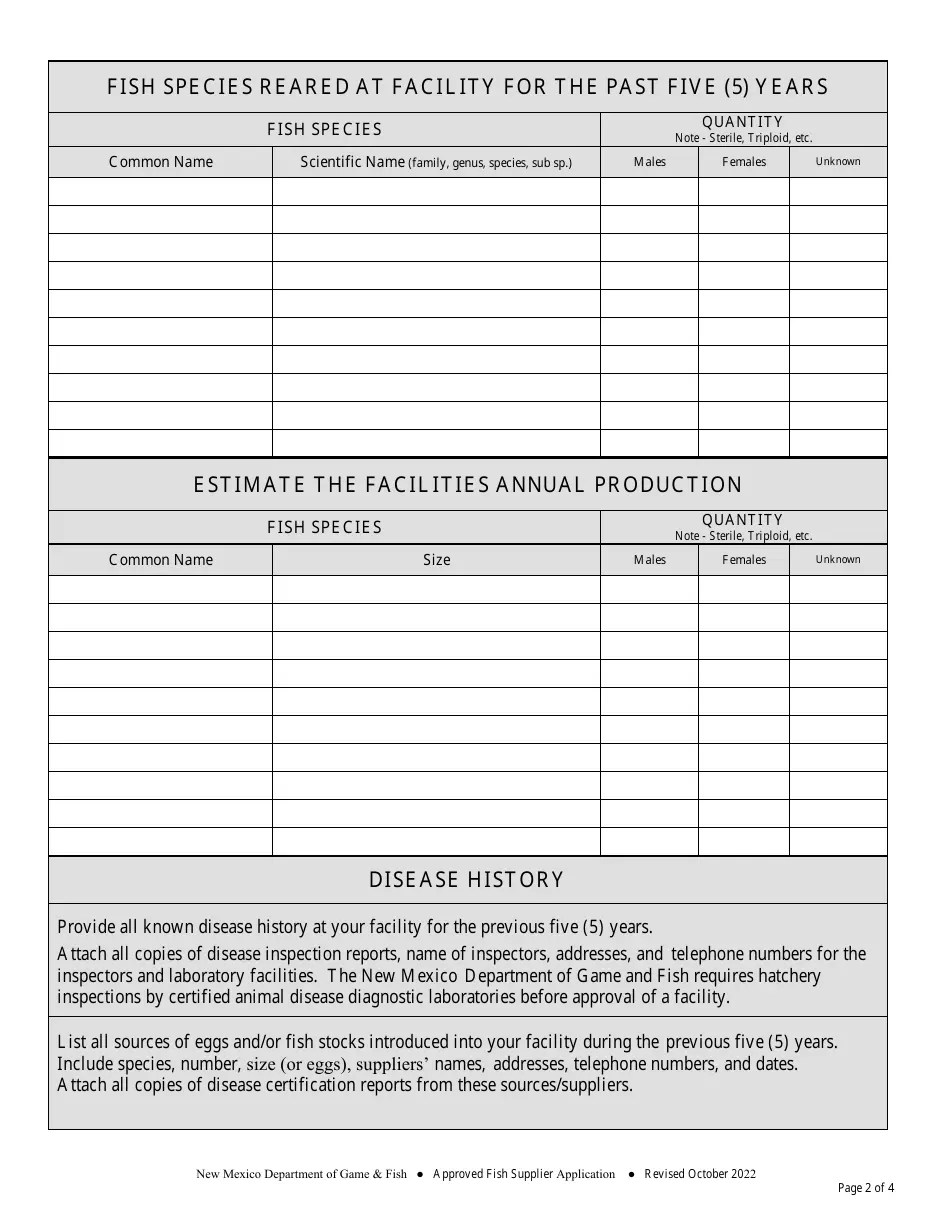 New Mexico Approved Fish Supplier Application Fill Out, Sign Online