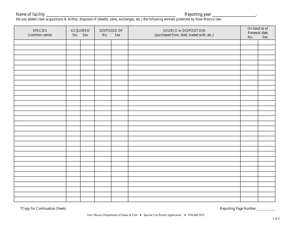 New Mexico Zoo Permit Renewal Fill Out, Sign Online and Download PDF