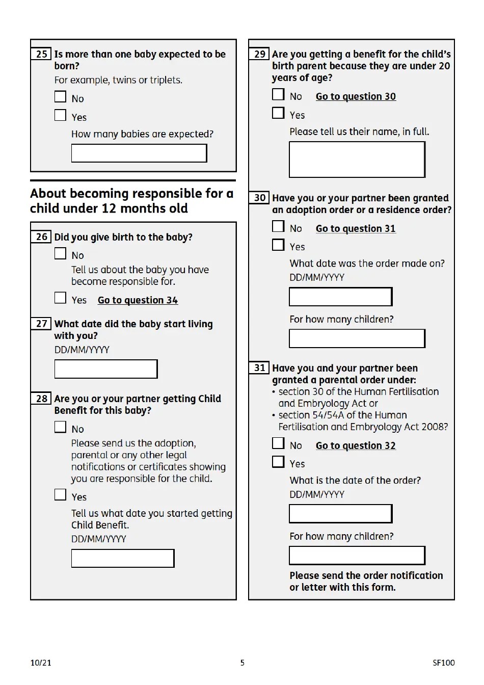 Form SF100 Download Fillable PDF or Fill Online Sure Start Maternity