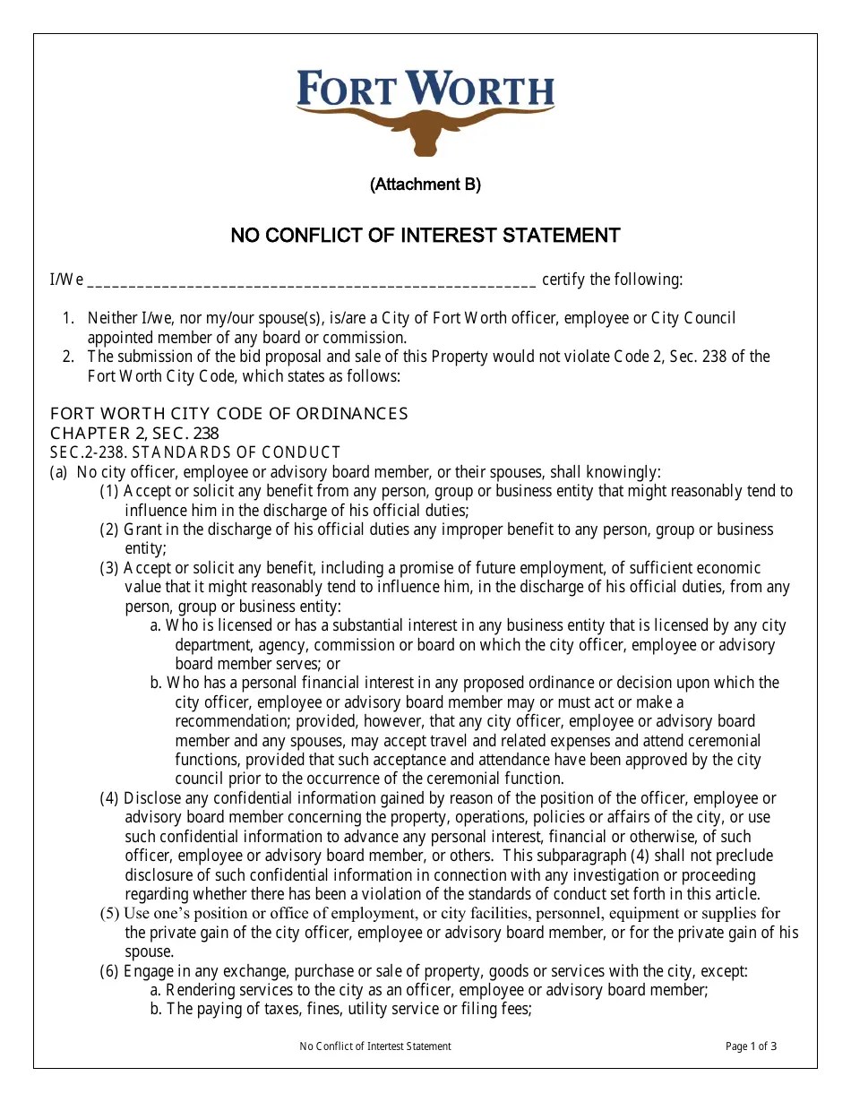 City of Fort Worth, Texas TaxForeclosed Property Direct Sale Request