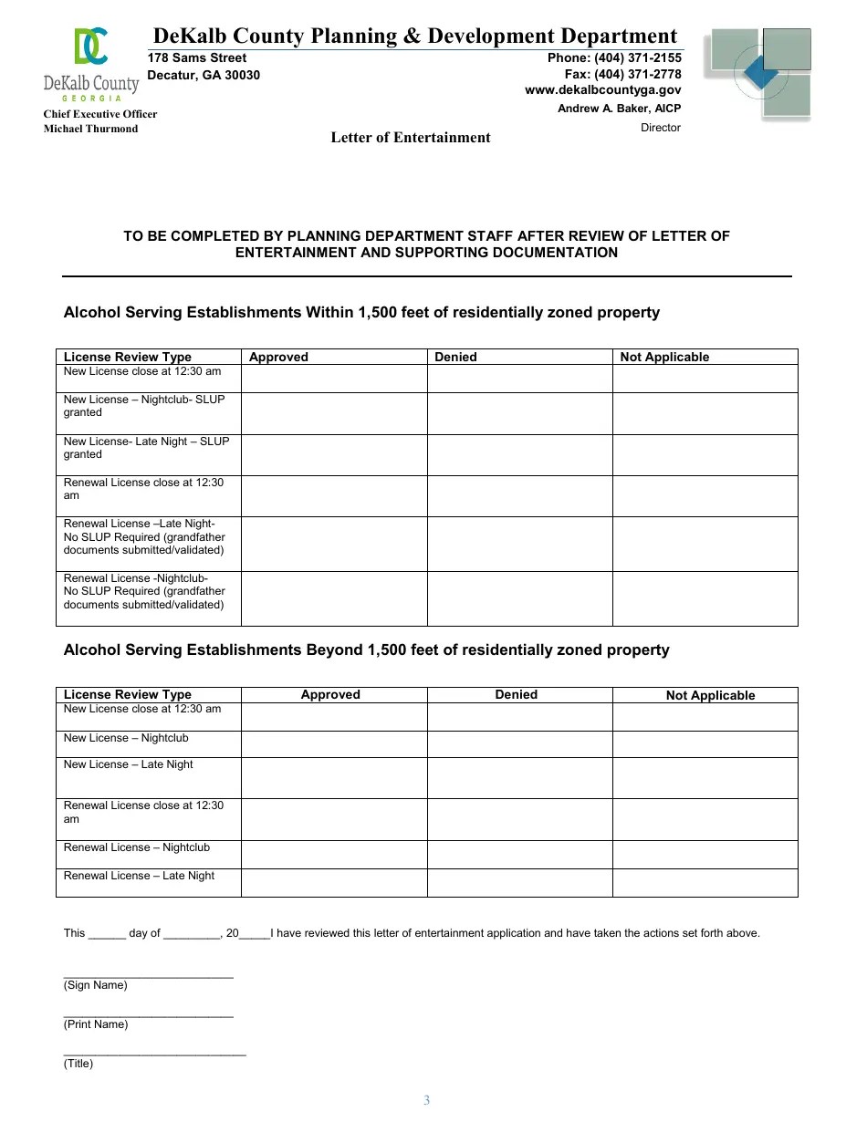 2023 DeKalb County, (United States) Alcohol License and