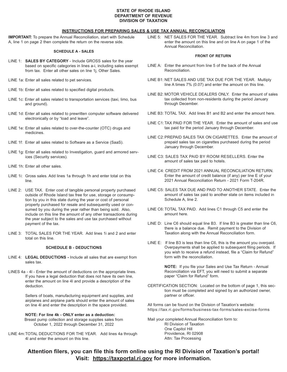 Form T204RANNUAL Download Fillable PDF or Fill Online Sales and Use