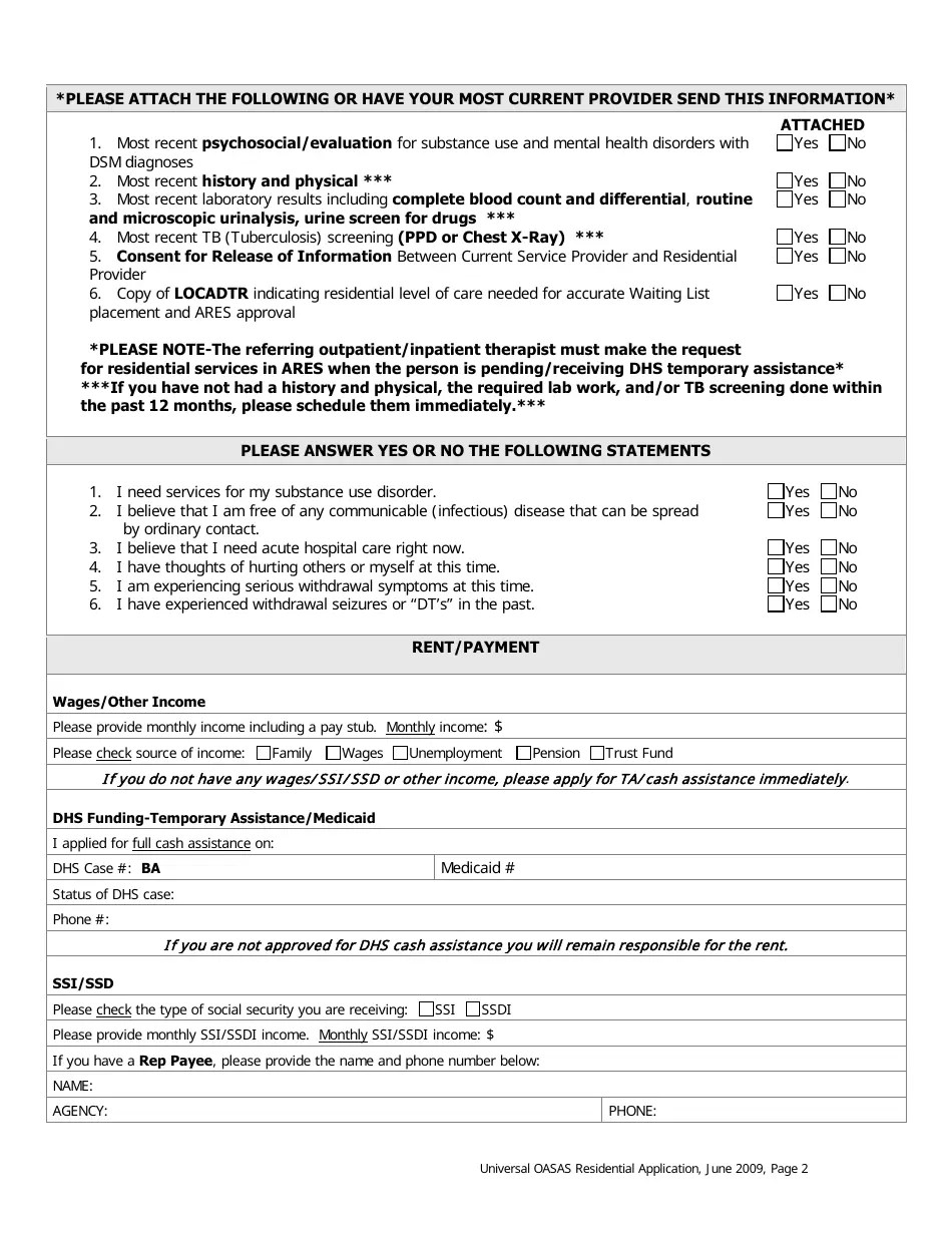 Monroe County, New York Application for Monroe County Oasas Residential
