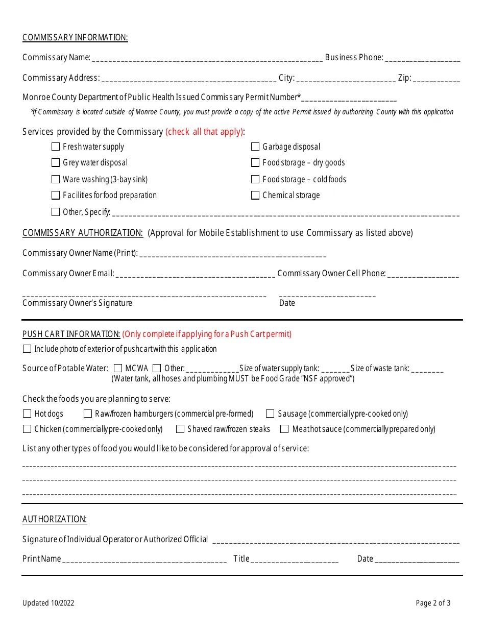 Monroe County, New York Application for a Permit to Operate a Mobile