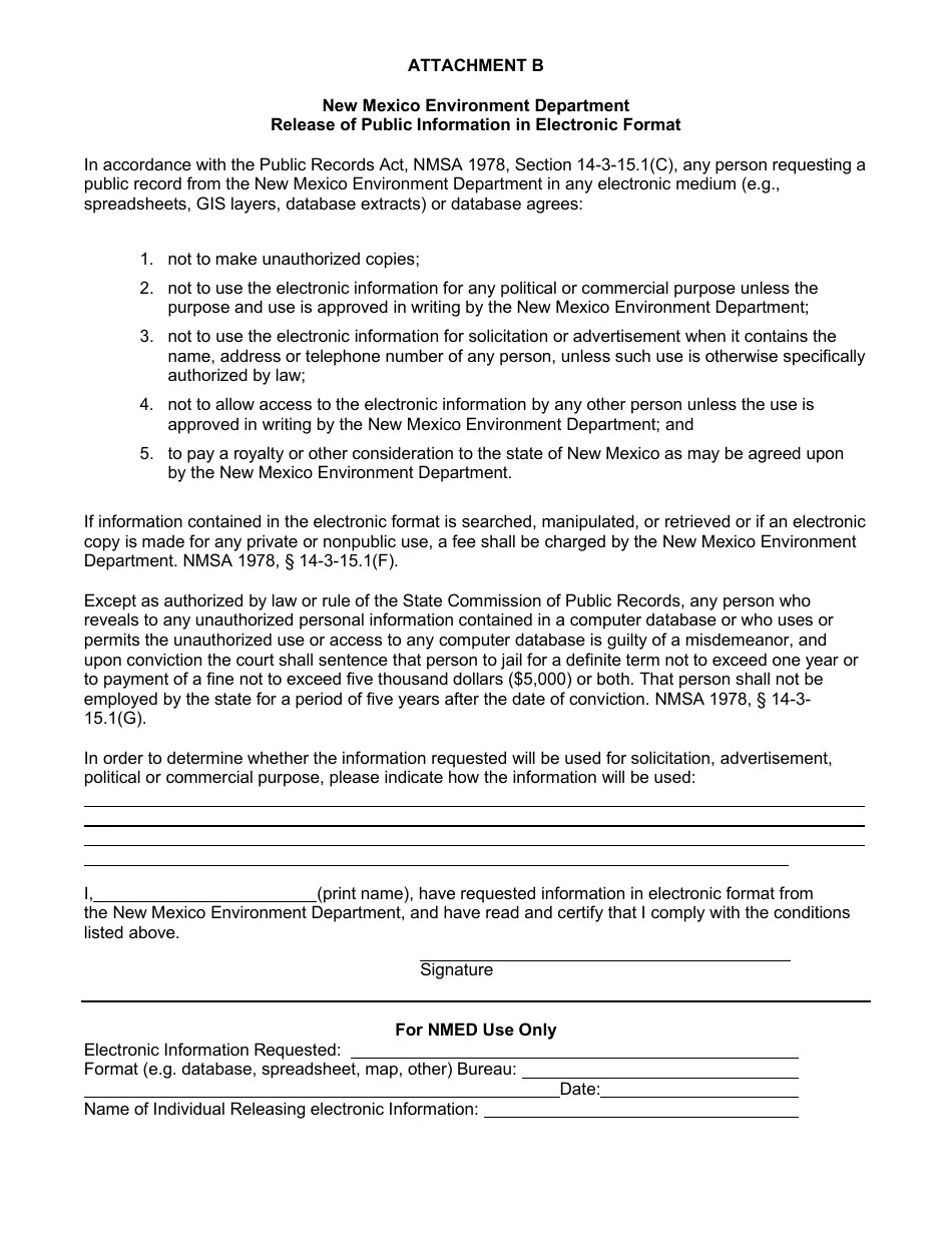 New Mexico Inspection of Public Records Request Form Fill Out, Sign