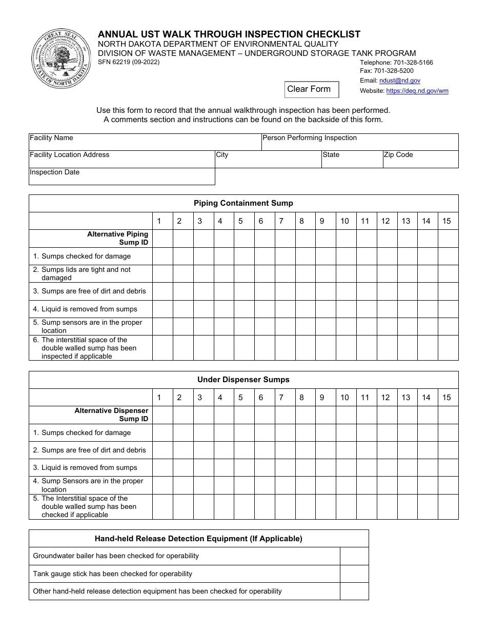 Form SFN62219 Fill Out, Sign Online and Download Fillable PDF, North