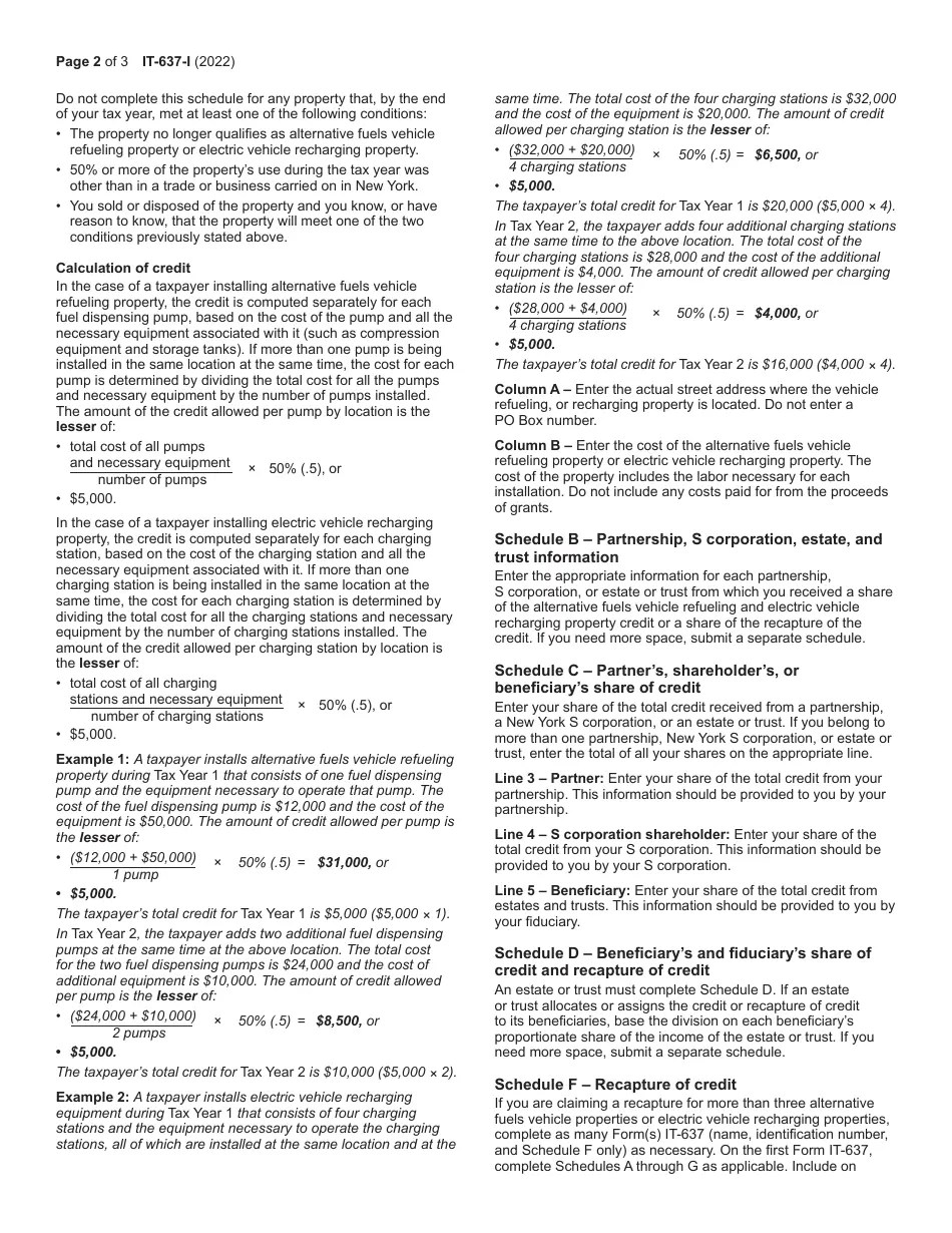 Download Instructions for Form IT637 Alternative Fuels and Electric