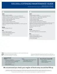 500,000 Km Extended Maintenance Checklist Template for Subaru 2002