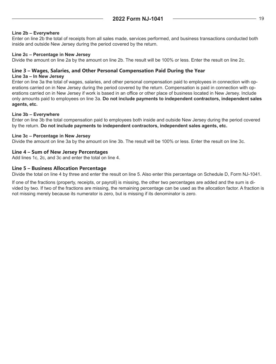 Download Instructions for Form NJ1041 New Jersey Tax Fiduciary