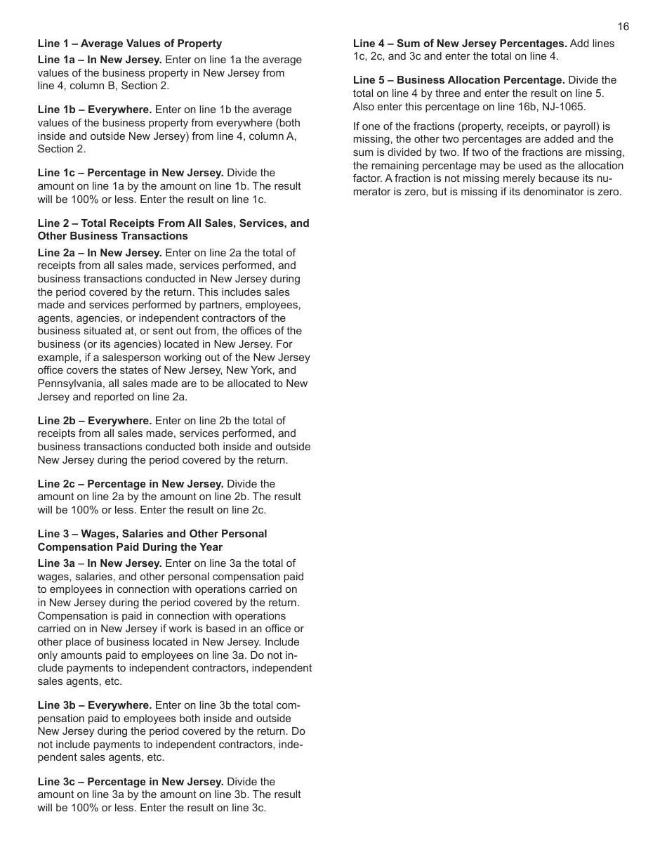 Download Instructions for Form NJ1065 New Jersey Partnership Return PDF, 2022 Templateroller