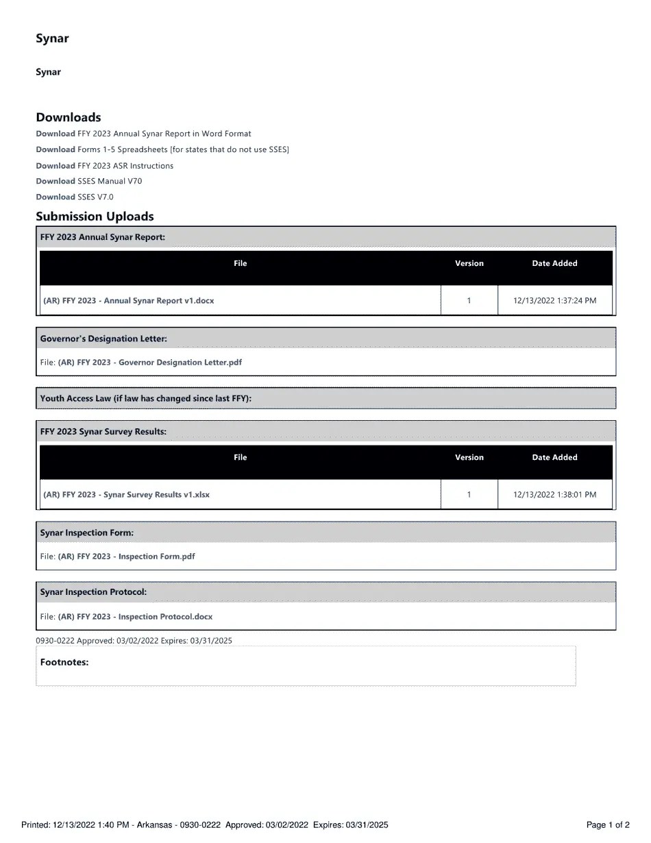 2023 Arkansas OTC Synar Survey Fill Out, Sign Online and Download PDF