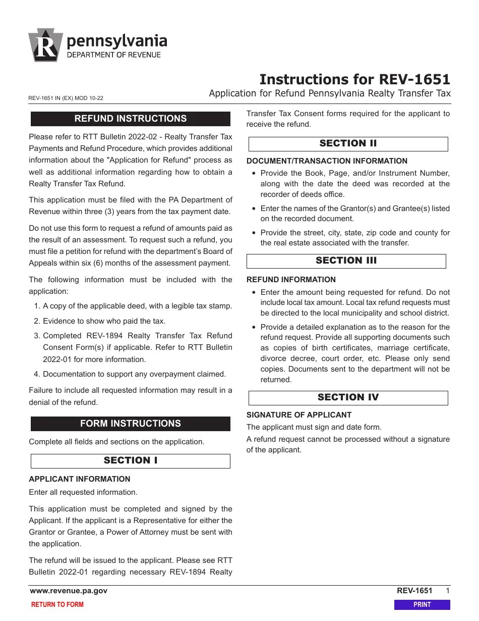 Form REV1651 Fill Out, Sign Online and Download Fillable PDF