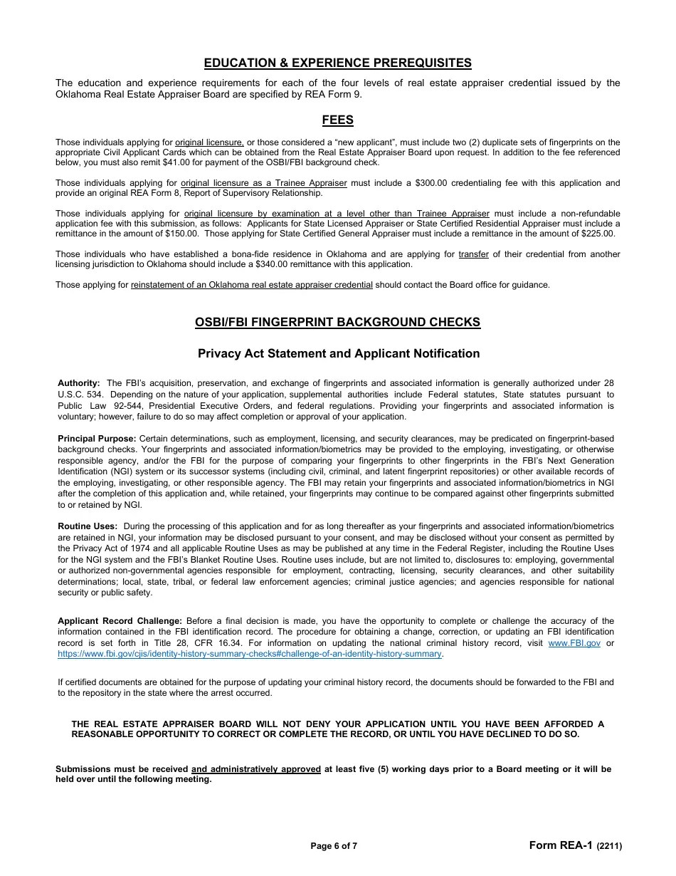 Form REA1 Fill Out, Sign Online and Download Printable PDF, Oklahoma