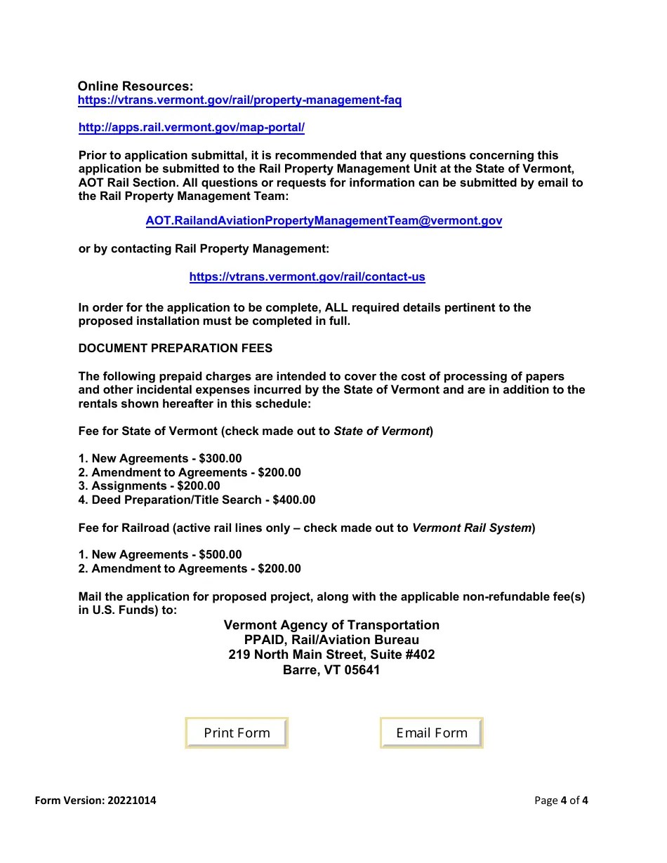 Vermont Utility Right of Entry/Occupancy Download Fillable PDF