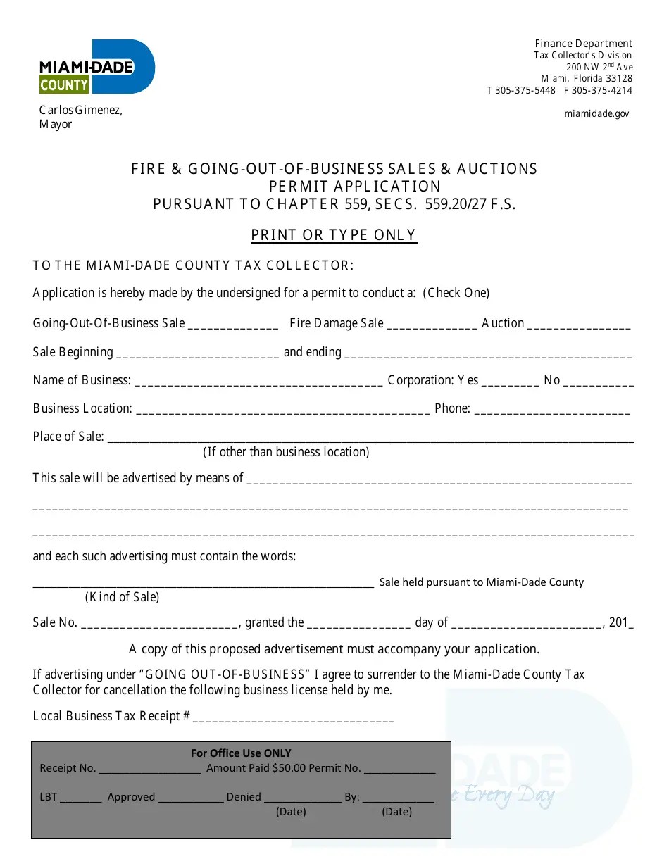 MiamiDade County, Florida Fire & GoingOutOfBusiness Sales