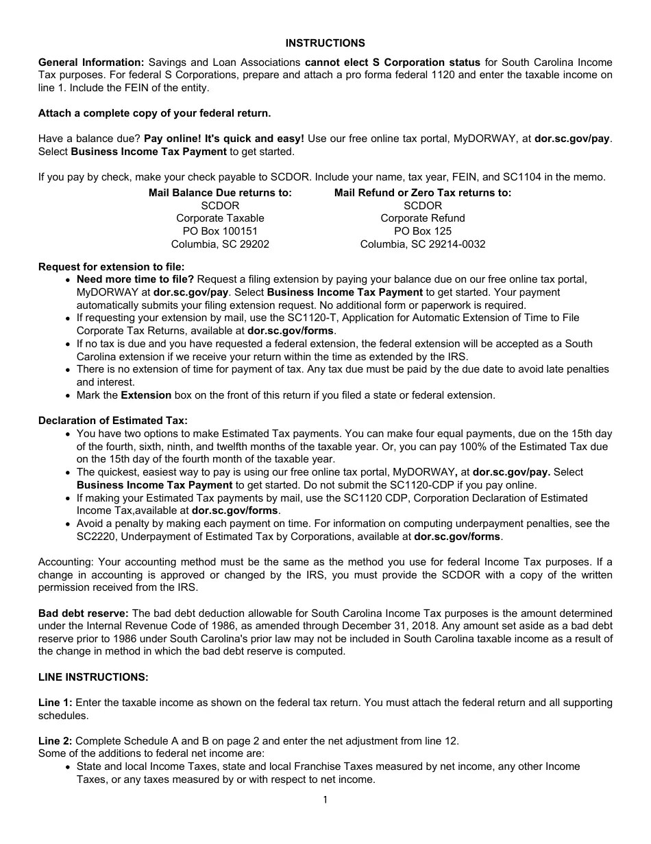 Form SC1104 Download Printable PDF or Fill Online Savings and Loan