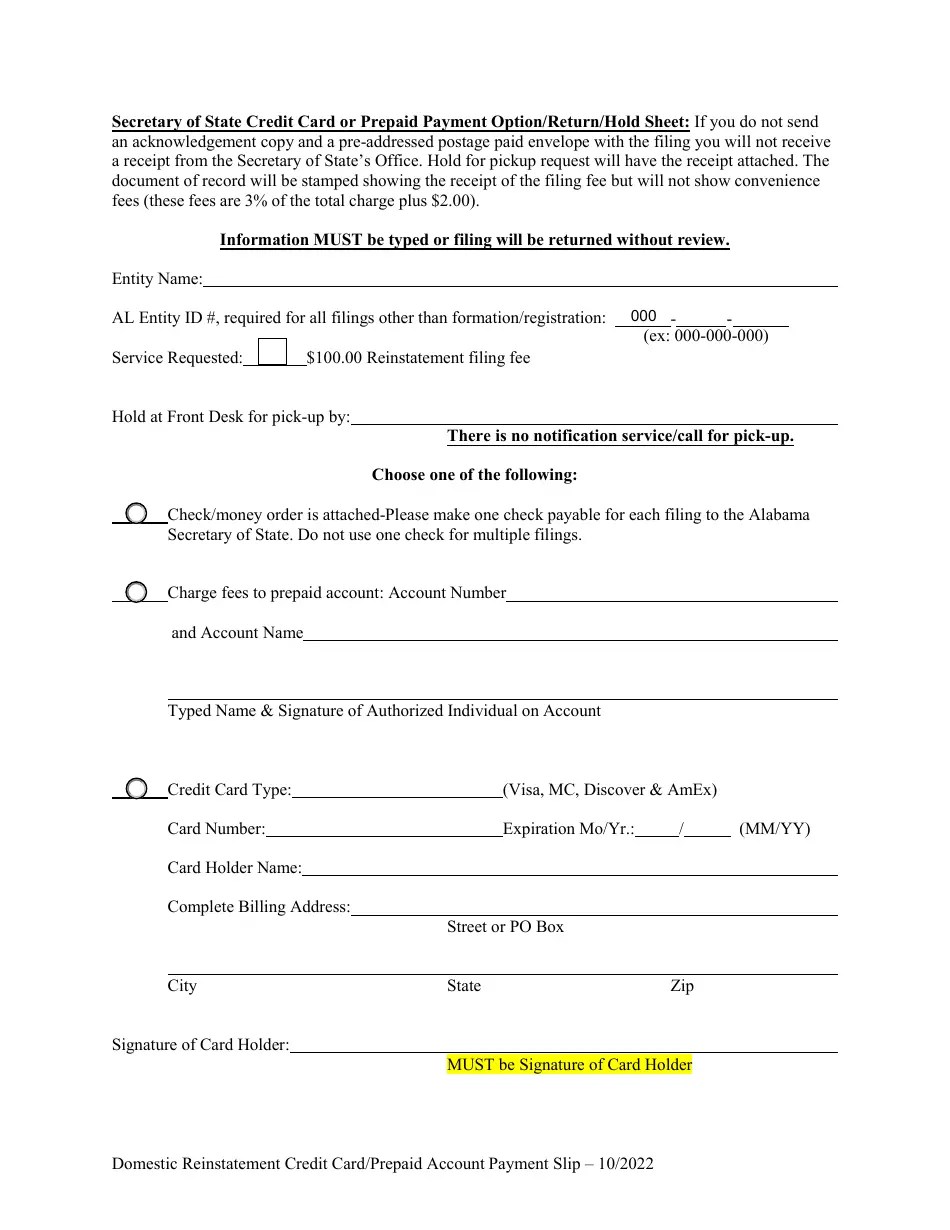 Alabama Domestic Limited Liability Company (LLC) Certificate of