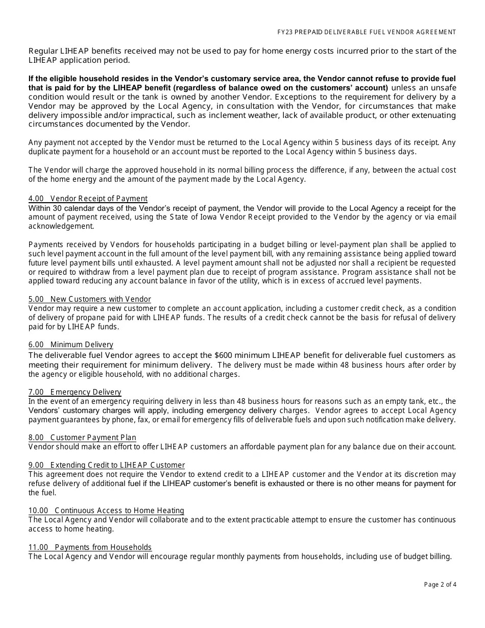 2023 Iowa Prepaid Deliverable Fuel Vendor Agreement Home