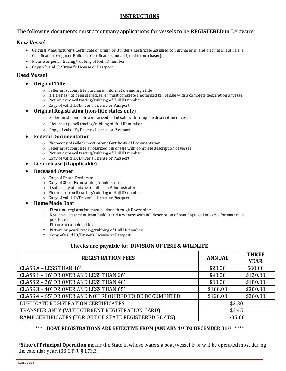 Delaware Boat Registration Application Fill Out, Sign Online and