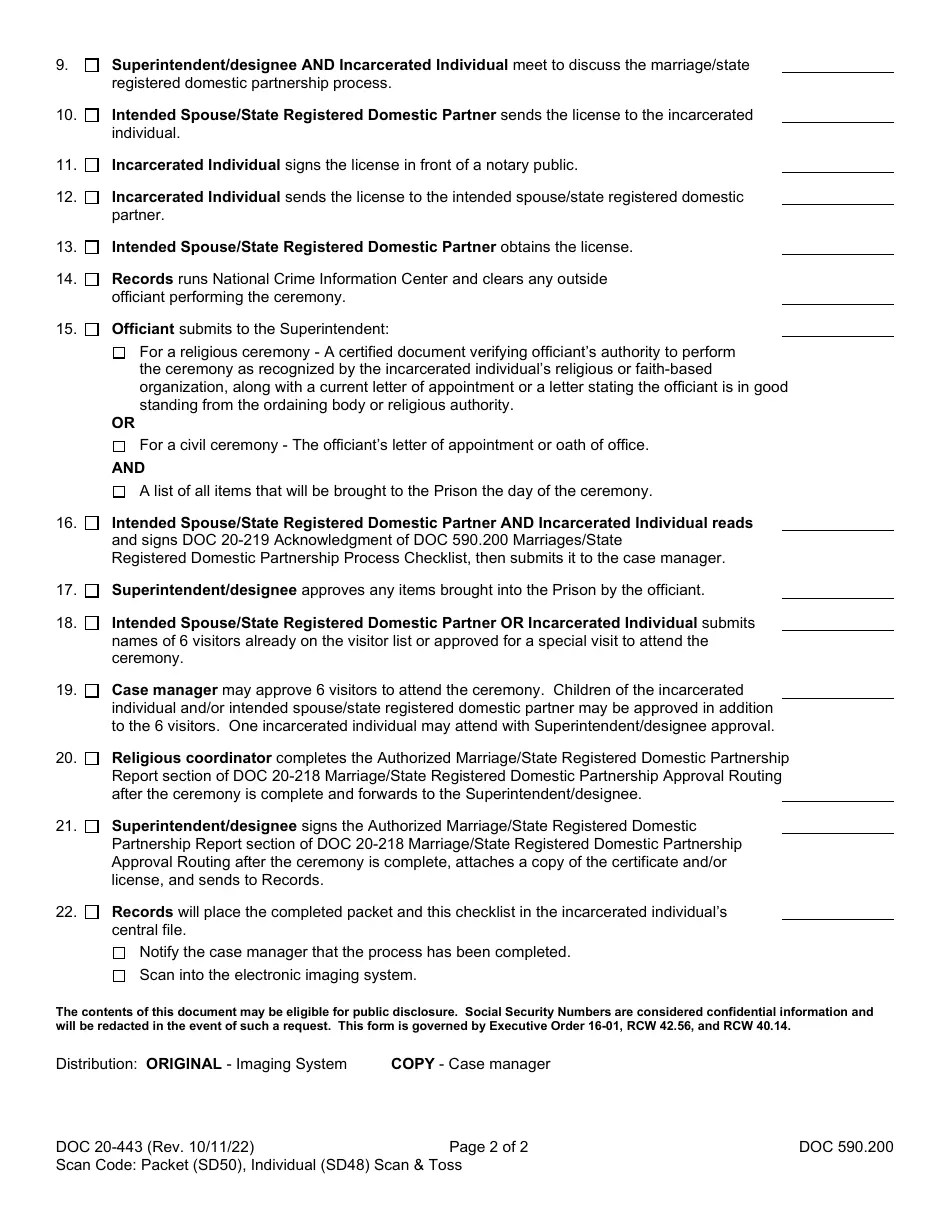 Form DOC20443 Download Printable PDF or Fill Online Marriage/State