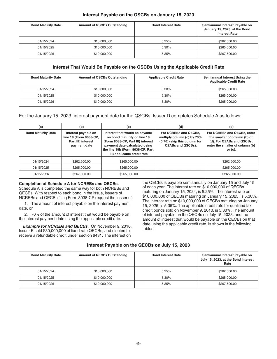 Download Instructions for IRS Form 8038CP Schedule A Return for Credit