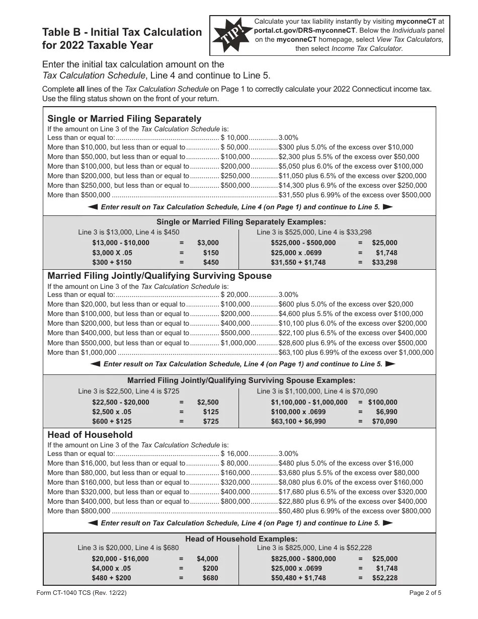 Form CT1040 TCS 2022 Fill Out, Sign Online and Download Printable