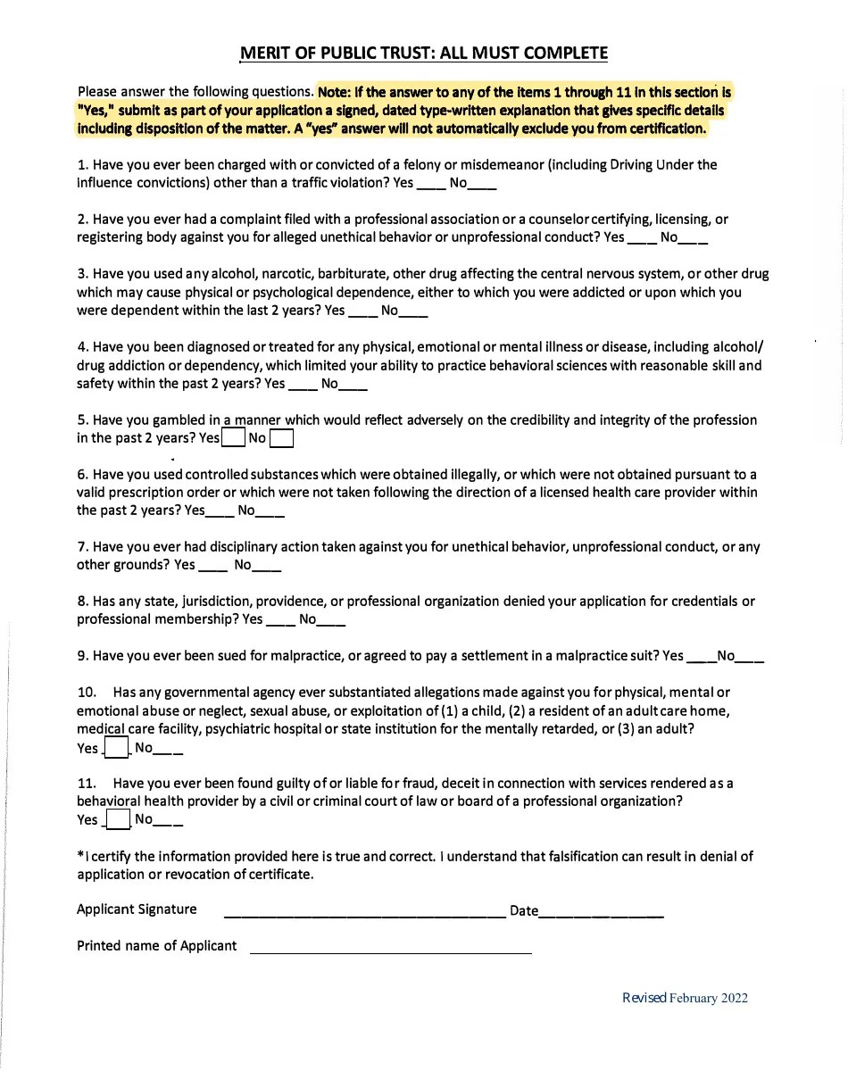 Kansas Application for Certification as a Kansas Certified Peer
