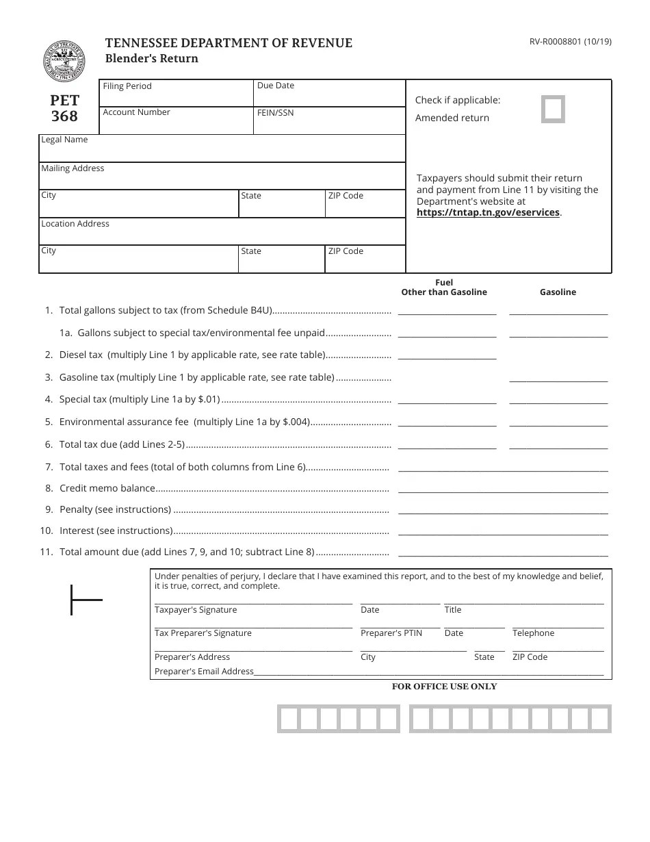 Form PET368 (RVR0008801) Fill Out, Sign Online and Download