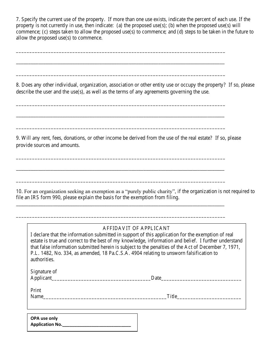 2024 City of Philadelphia, Pennsylvania Application for Exemption of