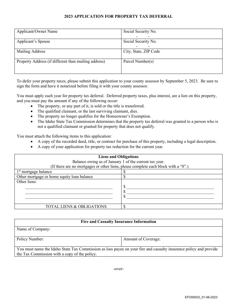 Form EFO00023 2023 Fill Out, Sign Online and Download Printable PDF
