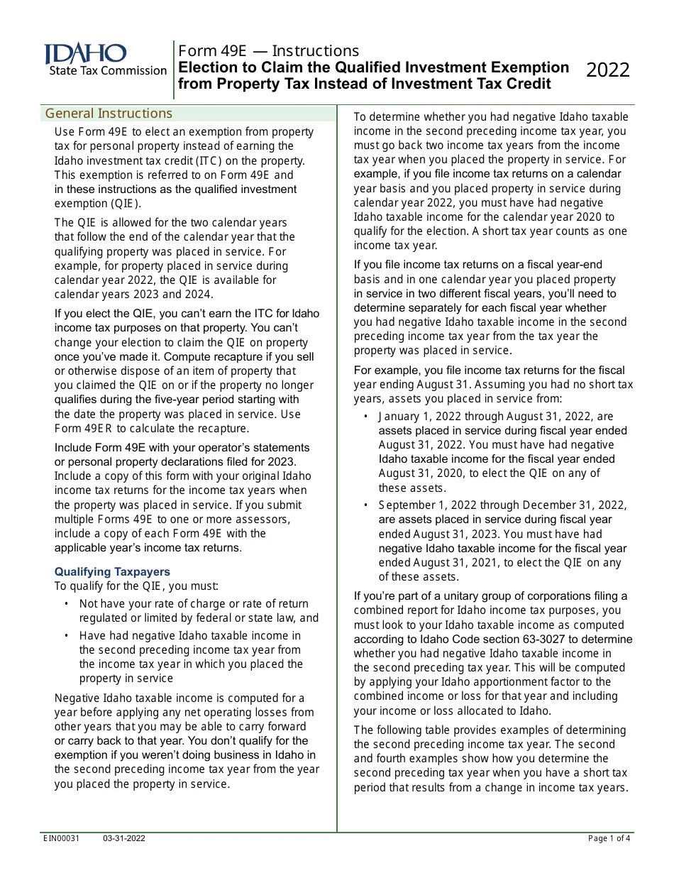 Form 49E (EFO00031) 2022 Fill Out, Sign Online and Download