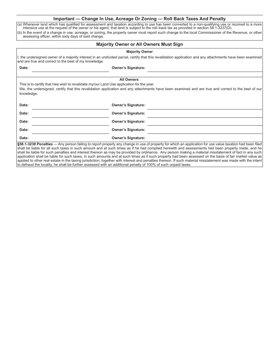 Form LU1 Fill Out, Sign Online and Download Fillable PDF, Virginia