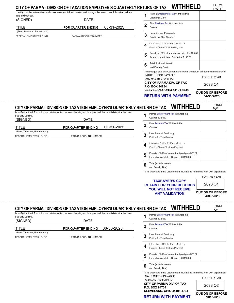 Form PW1 2023 Fill Out, Sign Online and Download Printable PDF