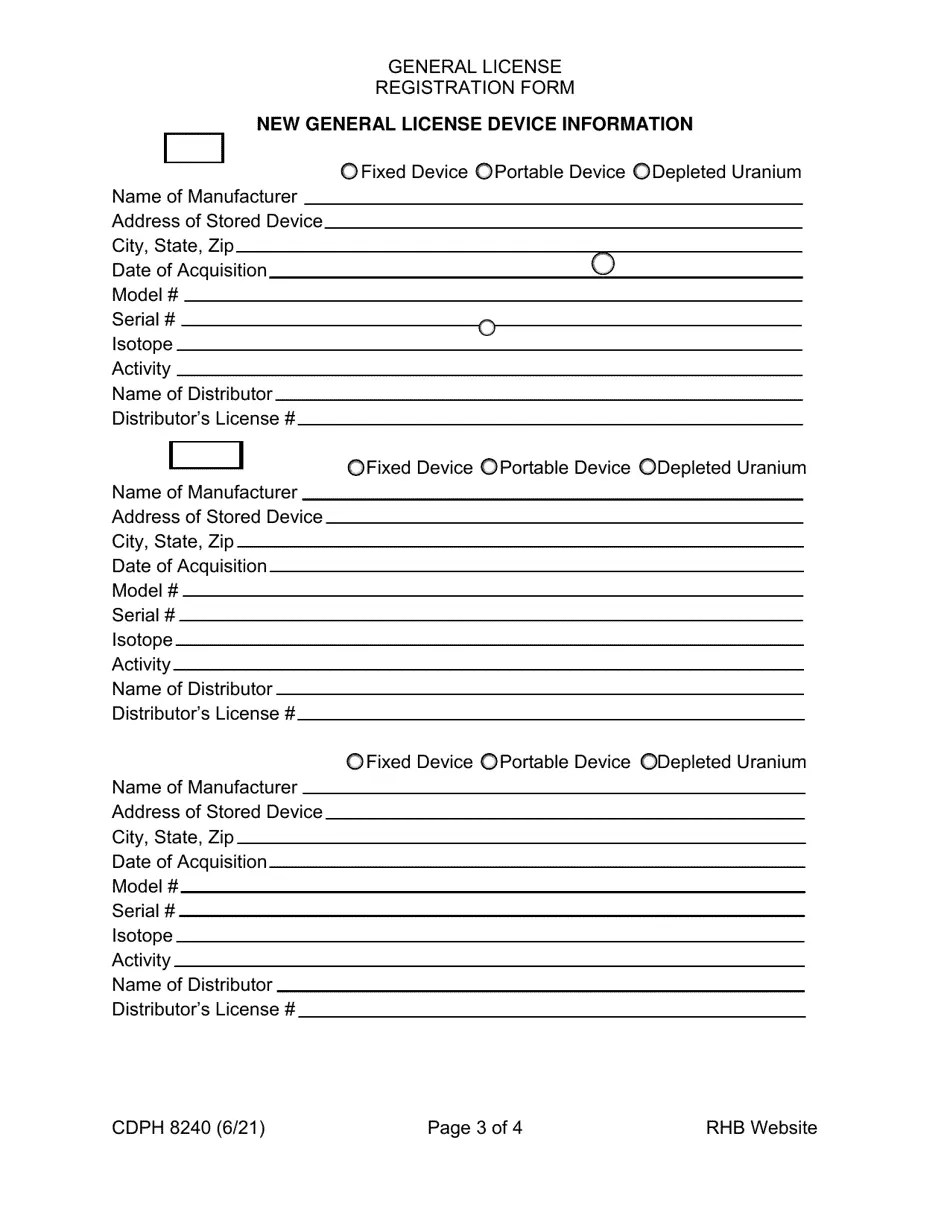 Form CDPH8240 Download Fillable PDF or Fill Online General License