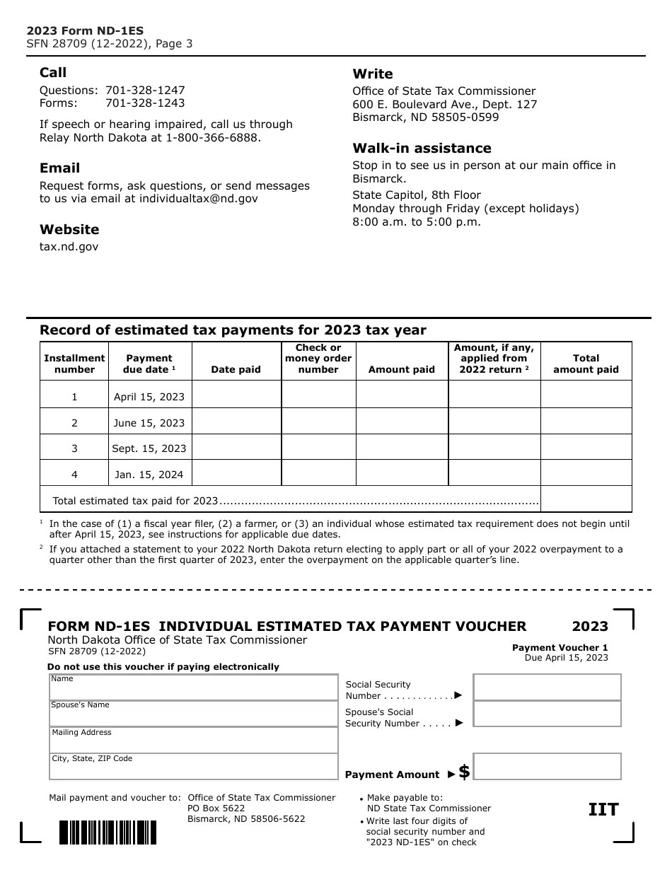 Form ND1ES (SFN28709) 2023 Fill Out, Sign Online and Download