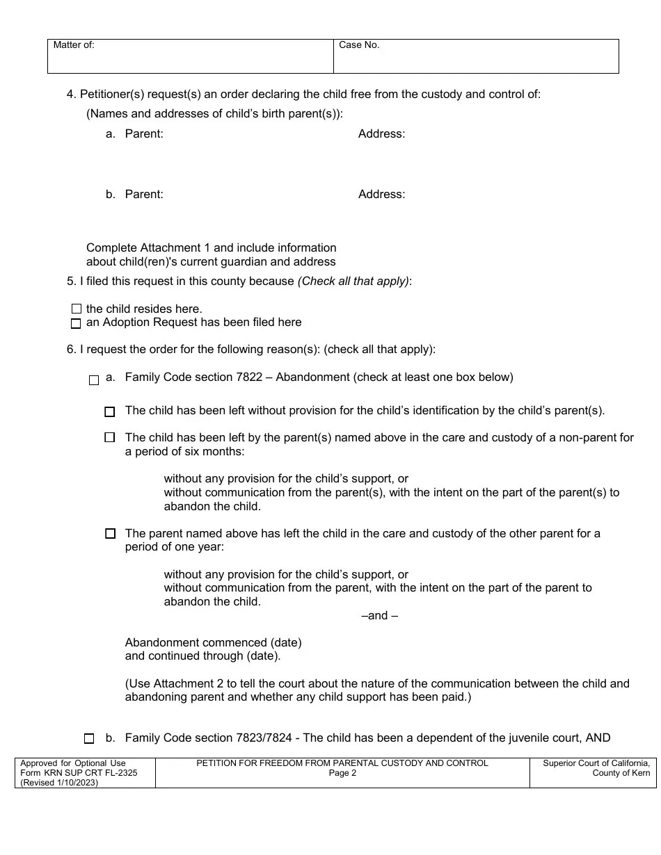 Form KRN SUP CRT FL2325 Fill Out, Sign Online and Download Fillable