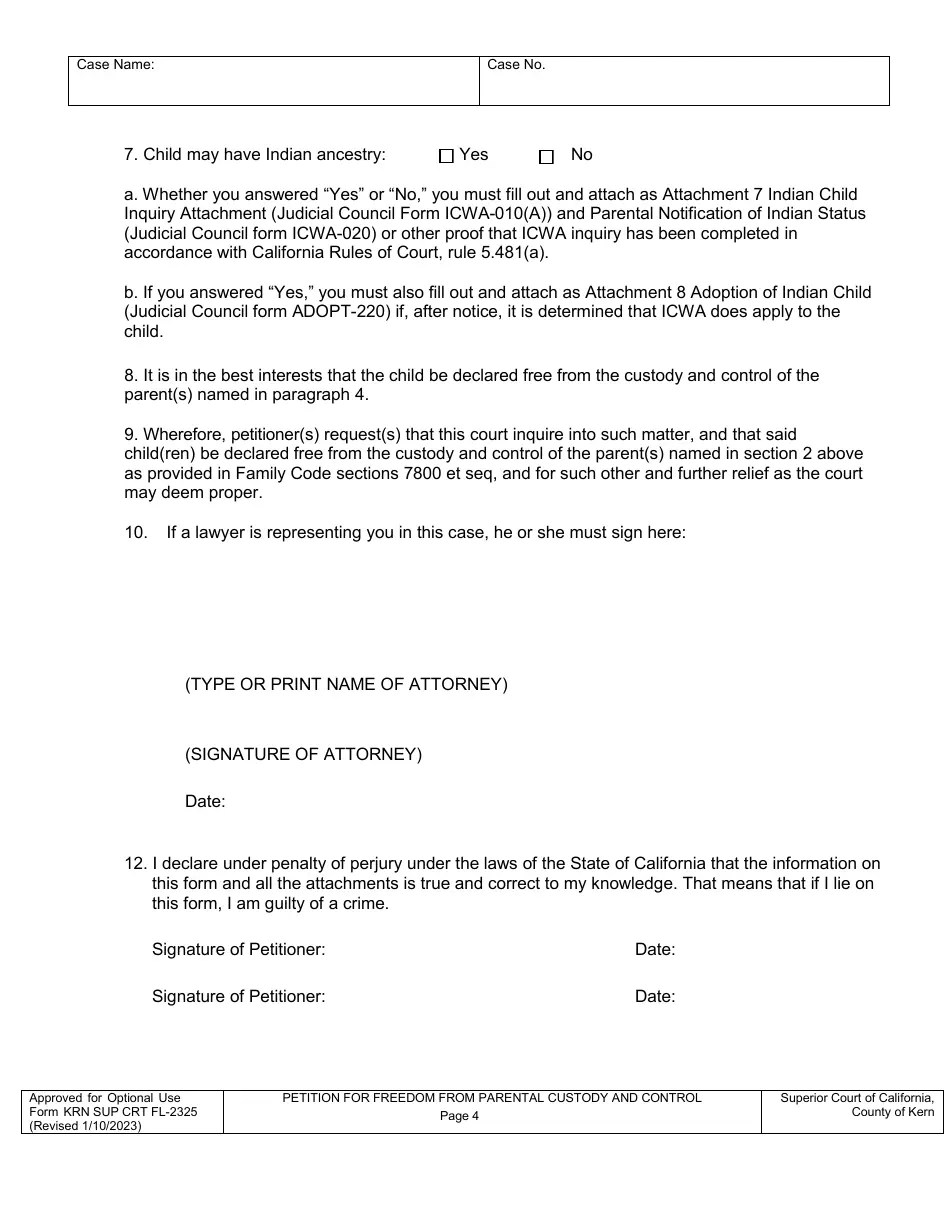 Form KRN SUP CRT FL2325 Fill Out, Sign Online and Download Fillable