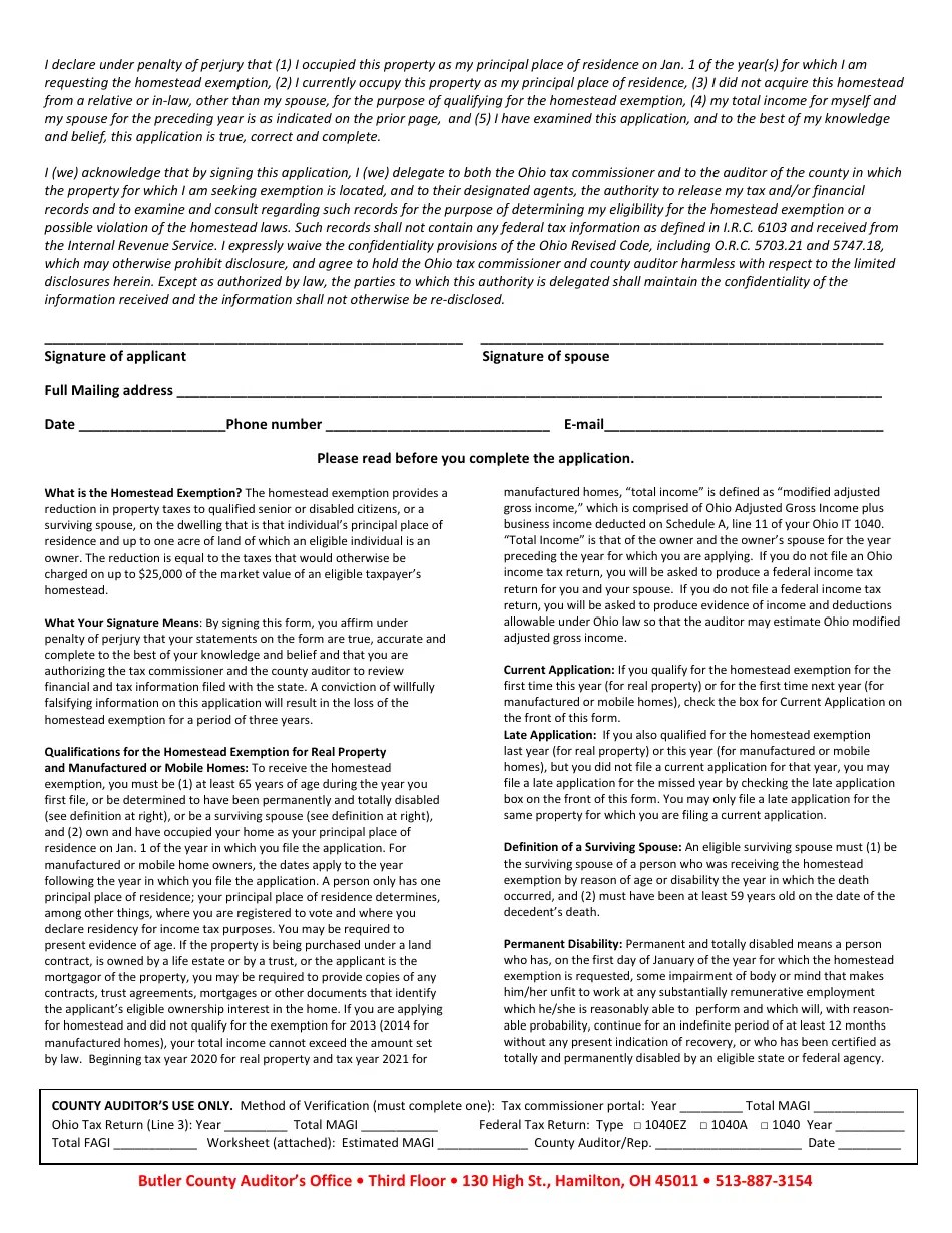 Form DTE105A Download Printable PDF or Fill Online Homestead Exemption