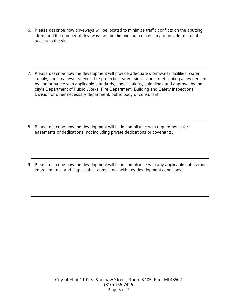 City of Flint, Michigan Application for Zoning Coordinator Review