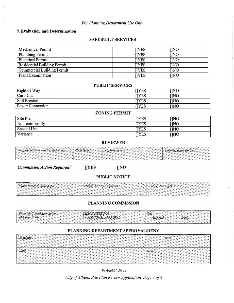 City of Albion, Michigan Application for Site Plan Review Major Projects Fill Out, Sign
