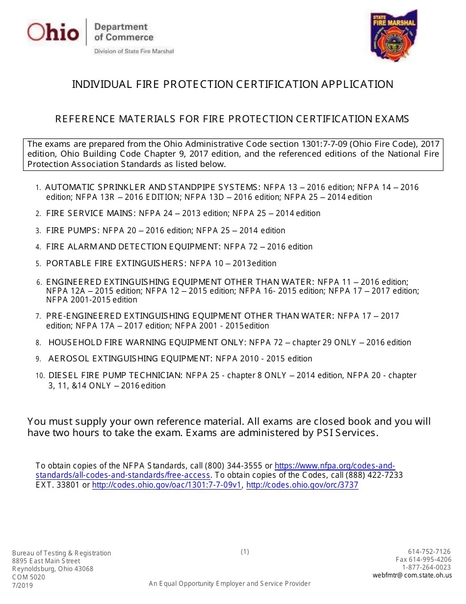 Form COM5020 Download Fillable PDF or Fill Online Application for