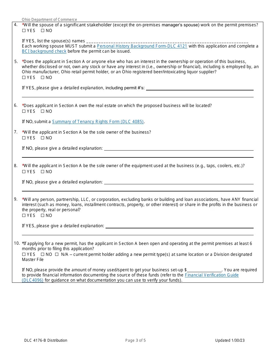 Form DLC4176B Fill Out, Sign Online and Download Fillable PDF, Ohio