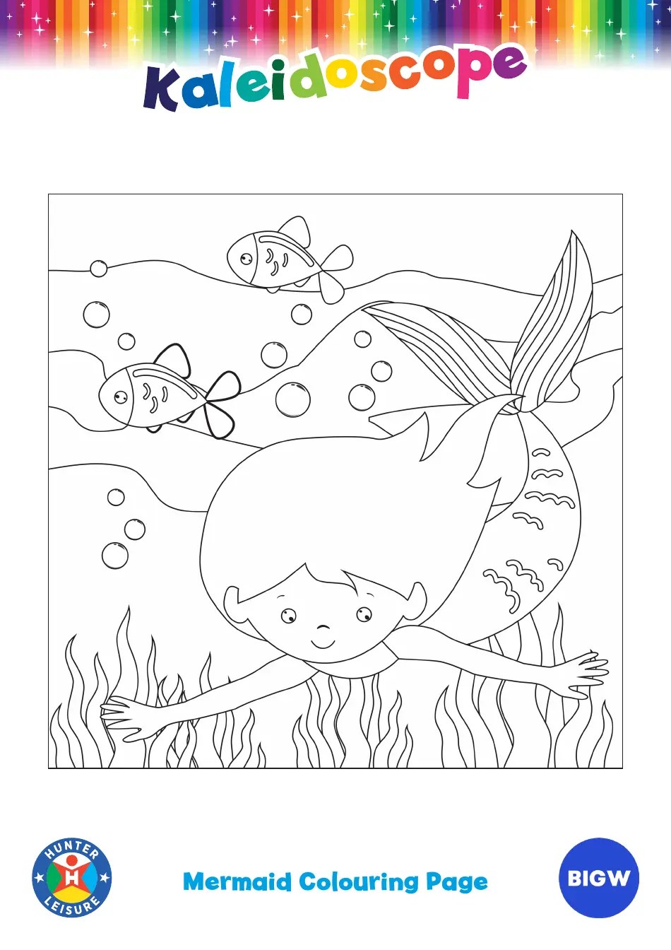 Mermaid Underwater Coloring Page Download Printable PDF Templateroller