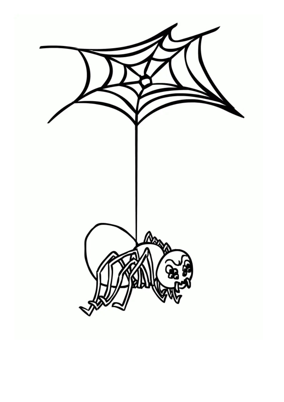 Spider on a Web Coloring Page Download Printable PDF Templateroller