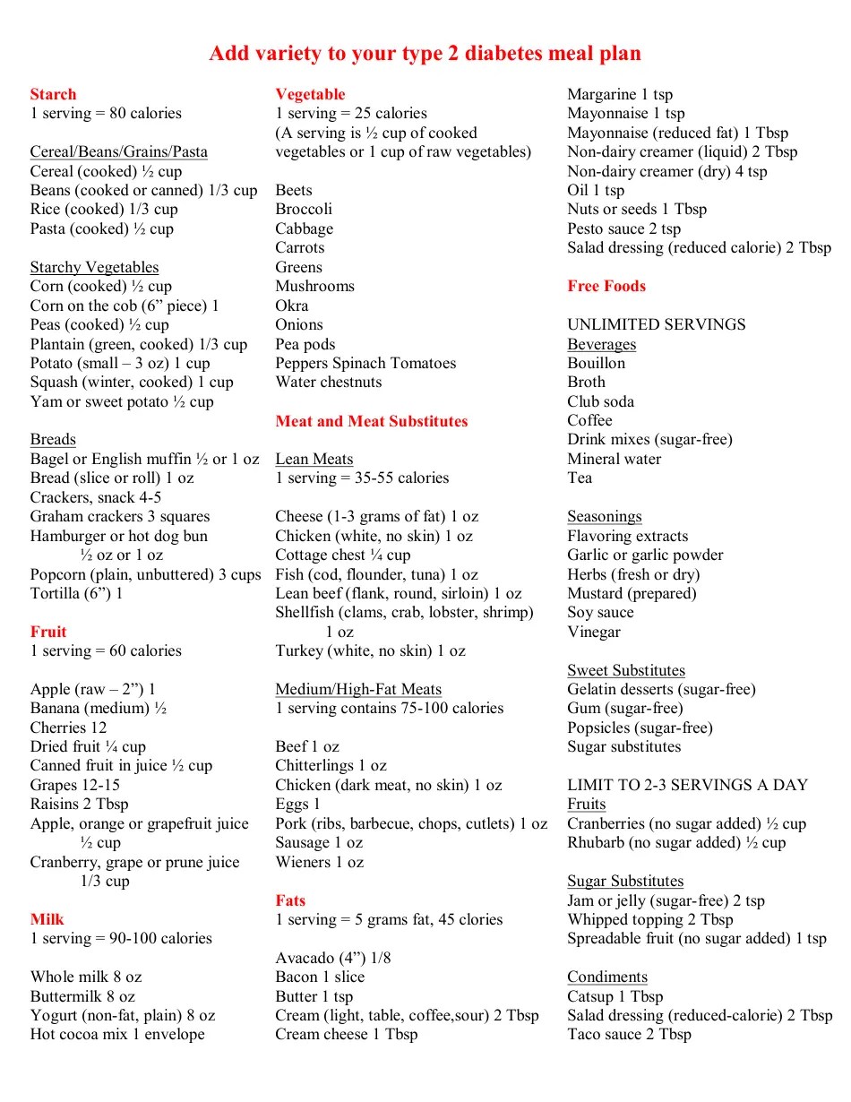 The Type 2 Diabetes Meal Planner Download Printable PDF Templateroller