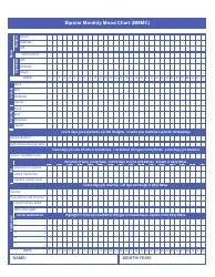 Bipolar Monthly Mood Chart Download Printable PDF | Templateroller