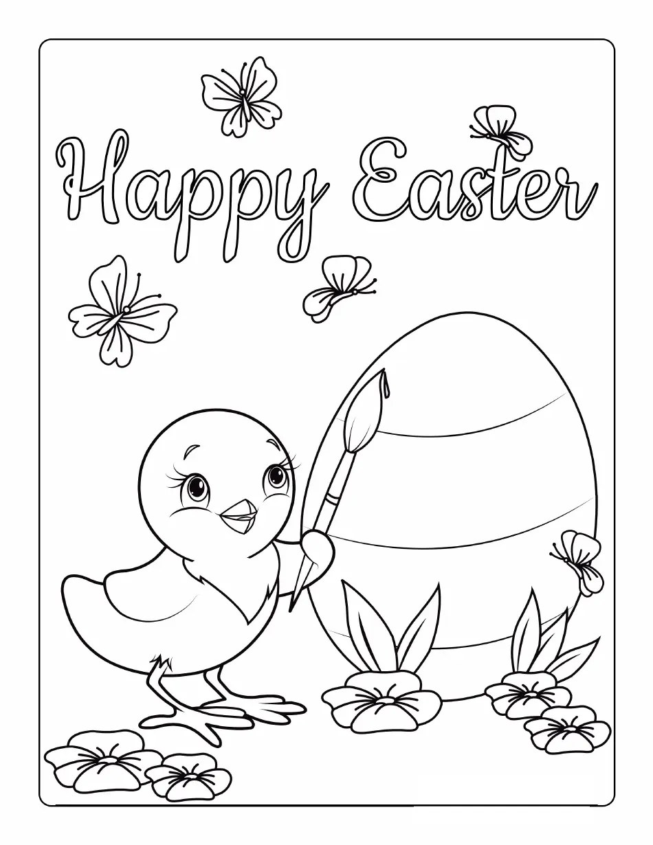 Easter Coloring Page Butterflies Download Printable PDF Templateroller