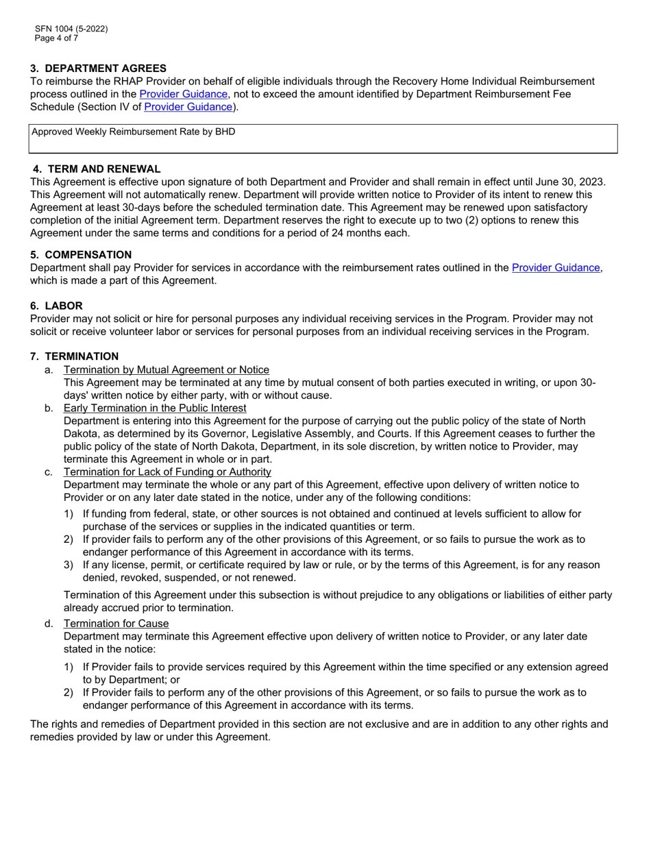 Form SFN1004 Fill Out, Sign Online and Download Fillable PDF, North