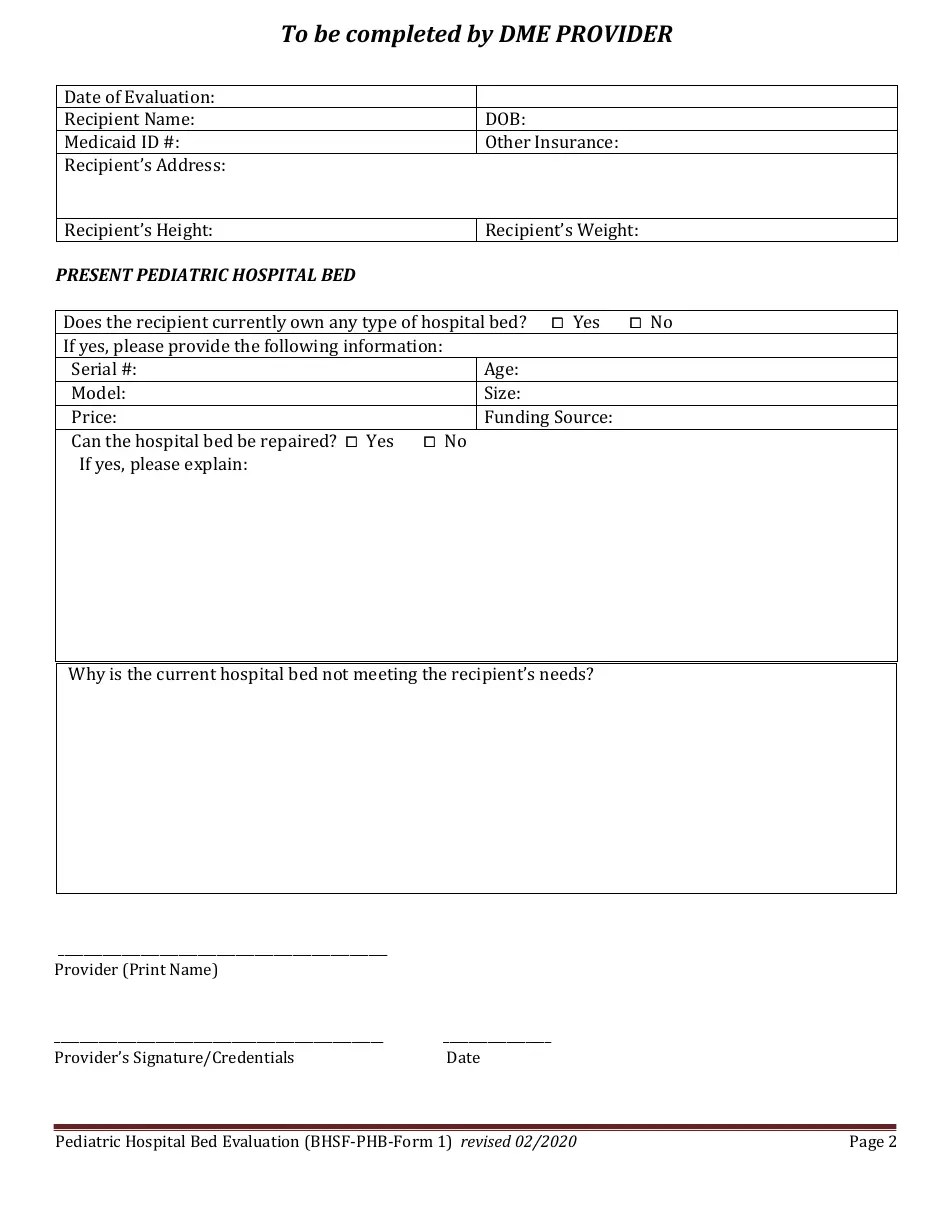 BHSFPHB Form 1 Fill Out, Sign Online and Download Printable PDF, Louisiana Templateroller