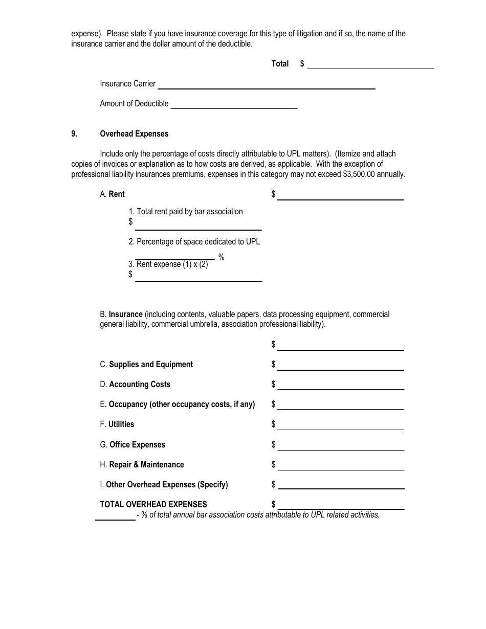 Ohio Certification of Annual Expenses for Reimbursement to a Upl
